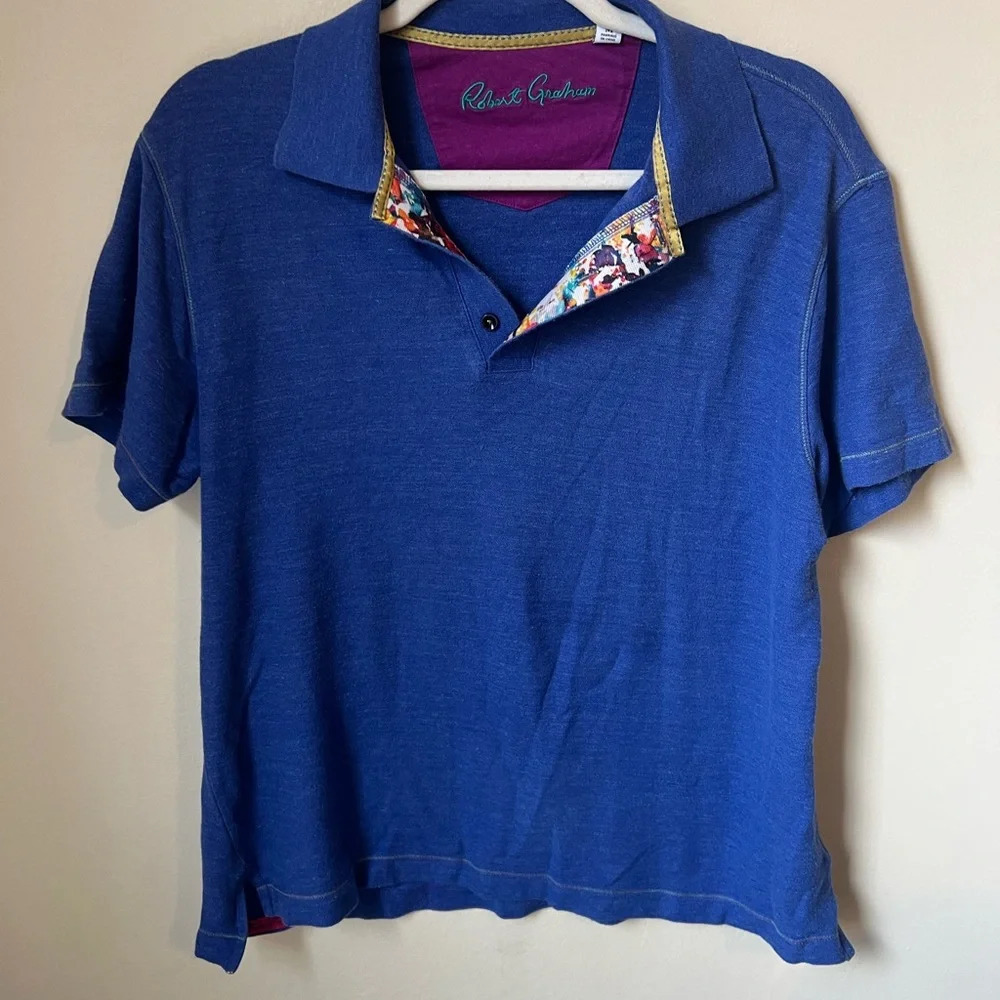 Robert Graham Blue Polo, size medium - Picture 2 of 5
